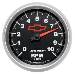 AutoMeter - AutoMeter 3697-00406 In-Dash Tachometer Gauge 3-3/8" 10K-RPM Black w/Red Bowtie - Image 1