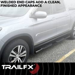 TrailFX - TrailFX A1510B 4" Oval Straight Nerf Bar Black Steel Side Steps & End Caps - Image 2