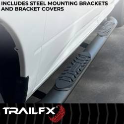 TrailFX - TrailFX A1012B 4" Oval Nerf Bar Black Steel Side Steps w/Pads & End Caps - Image 2