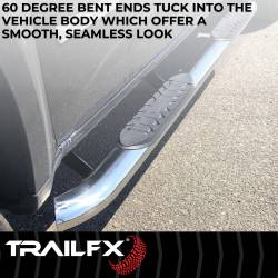TrailFX - TrailFX A1015S 4" Oval Nerf Bar Polished SS Side Steps w/Pads & End Caps - Image 2