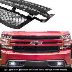APS - APS Wire Mesh Grille Black 19-22 Chevrolet Silverado 1500 GR03GEE55H - Image 4
