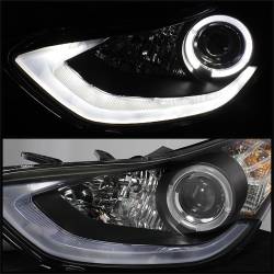 Spyder Auto - Spyder Auto 5073662 Black/Clear LED Halo Projector Headlights for Elantra Coupe - Image 3