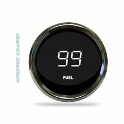 Intellitronix - Intellitronix MS9016W LED Digital Fuel Gauge 2-1/16" 0 To 99 % Chrome White - Image 1