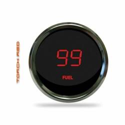 Intellitronix - Intellitronix MS9016R LED Digital Fuel Gauge 2-1/16" 0 To 99 % Chrome Red - Image 1