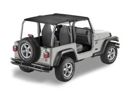 Bestop 52532-35 Header Safari Ext Bikini Top Black Diamond for 03-06 Wrangler TJ