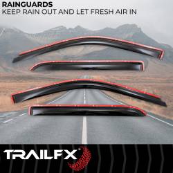 TrailFX - TrailFX 4109IC Low Profile Inchannel Window Vents Acrylic Smoke 4Pc - Image 2