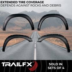 TrailFX - TrailFX TFD3002T Pocket Style Fender Flare Set Black Textured Finish - Image 2