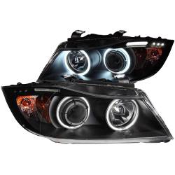 Anzo 121335 Projector Headlight Set w/CCFL Halo Black for BMW 3-Series