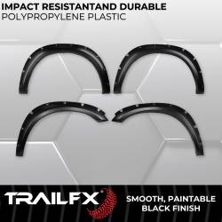 TrailFX - TrailFX TFD3002S Pocket Style Fender Flare Set Black Smooth Paintable Finish - Image 2