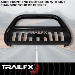 TrailFX - TrailFX B0039B Black PC 3" Bull Bar w/Skid Plate & Light Mount - Image 2