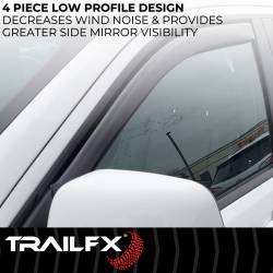 TrailFX - TrailFx 4242IC 4PC Window Vent Low Profile In-Channel Smoke Acrylic - Image 2