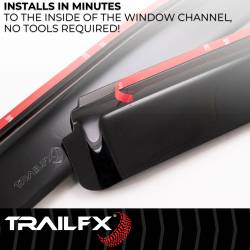 TrailFX - TrailFX 2002IC 2PC Low Profile Smoked Window Vent Visors In-Channel - Image 2