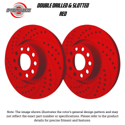 SP Performance - SP Performance S61102C-R Dbl-Drill/Slotted Red Front Rotors 11-19 Ford Explorer - Image 1