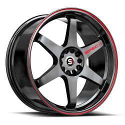 Spec-1 - Spec-1 SPT-33158920GBRL SPT-33 Wheel 15x8 4x100/4.5 20mm Gloss Black w/Red Line - Image 1