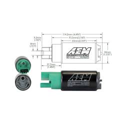 AEM Electronics - AEM Electronics 50-1220 E85 High Flow In-Tank Fuel Pump 65mm Inline Inlet - Image 3