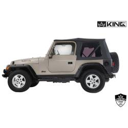 King 4WD - King 4wd 14010235 Soft Top w/Tinted Windows No Doors for 97-06 Wrangler TJ Black - Image 4