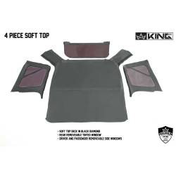 King 4WD - King 4wd 14010235 Soft Top w/Tinted Windows No Doors for 97-06 Wrangler TJ Black - Image 8