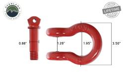 Overland Vehicle Systems - Overland Vehicle Systems 19010204 Recovery Shackle 3/4" 4.75 Ton Red Pair - Image 2