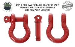 Overland Vehicle Systems - Overland Vehicle Systems 19010204 Recovery Shackle 3/4" 4.75 Ton Red Pair - Image 3