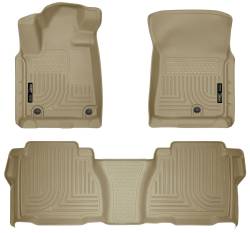 Husky Liner Weatherbeater Front/Rear Floor Liners Tan for Toyota Tundra 98583