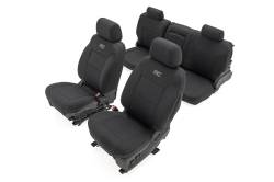 Rough Country Suspension Systems - Rough Country Fr/Rr Seat Covers-Black, 14-25 Silverado/Sierra HD Crew; 91070 - Image 5