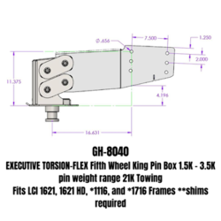 GEN-Y Hitch - GEN-Y Hitch EXECUTIVE TORSION-FLEX Fifth Wheel King Pin Box 21K GH-8040 - Image 1