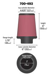Airaid - Airaid 700-493 Performance Replacement Cold Air Intake Filter Red Oiled Filter - Image 2