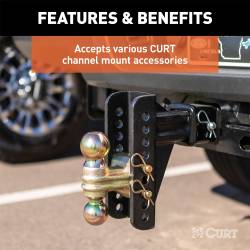 CURT - CURT 45908 Adjustable Channel Ball Mount - Image 3