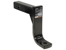 Buyers 2" Ball Mount w/8" Drop x 10" Long Tube Black 1803017