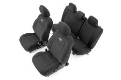 Rough Country Front/Rear Seat Covers Black for 16-23 Toyota Tacoma Double 91031