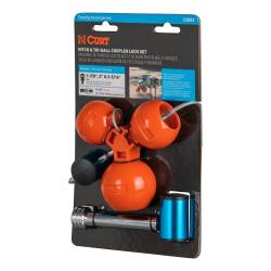 CURT - Hitch & Tri-Ball Coupler Lock Set Up to 2.5" Receiver 1-7/8" 2" 2-5/16" - Image 1