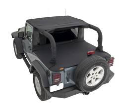 Bushwacker Trail Armor Flatback Soft Top Black Twill for Wrangler JK 2DR 15235