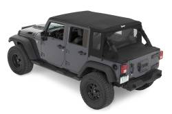 Bestop - Bestop 53901-17 Halftop Soft Top Black Twill for 07-18 Jeep Wrangler JK 4DR - Image 2