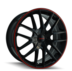 Touren TR60-3260 18x8 5x115/120 20mm Black/Red Ring 3260-8818BR