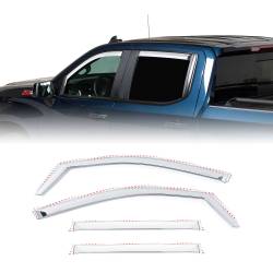 Putco - Putco 480242 4Pc Chrome Window Visors 19-26 Silverado/Sierra 1500 Crew Cab - Image 1