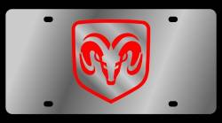 Eurosport Daytona - Eurosport Daytona 1402-4R Stainless License Plate Ramhead Logo for Dodge - Image 1