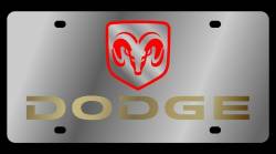 Eurosport Daytona - Eurosport Daytona 1403-2 Stainless License Plate Dodge Ramhead Logo for Dodge - Image 1