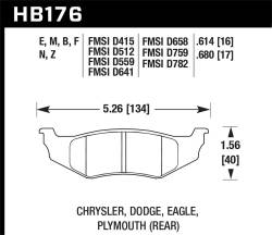 Hawk Performance - Hawk Performance HB176F.614 HPS High Performance Street Brake Pads - Image 1