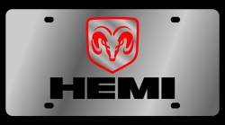 Eurosport Daytona - Eurosport Daytona 1407-1 Stainless License Plate Hemi Ramhead Logo for Dodge - Image 1