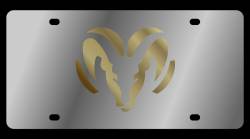 Eurosport Daytona - Eurosport Daytona 1401-2 Stainless License Plate Ramhead Logo for Dodge - Image 1