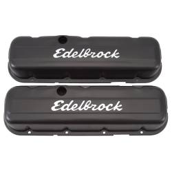 Edelbrock - Edelbrock 4483 Sig-Series Valve Covers Black Low Profile Chevy 396-502 '65-Later - Image 1
