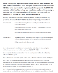 STO N SHO - STO N SHO SNS361 Quick Release License Plate Bracket 22-25 Cadillac CT4 - Image 2