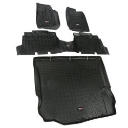 Rugged Ridge - Rugged Ridge Front/Rear Floor Liner Set Black for Jeep JK 4DR 12988.04 - Image 1