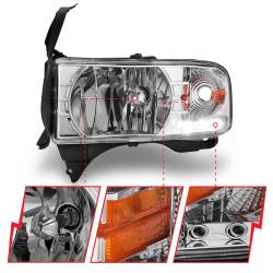 Anzo USA - Anzo USA Crystal 1-Piece Headlight Set Chrome for Ram Trucks 111206 - Image 3