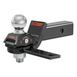 CURT - RockerBall Cushion Hitch with Sway Tab (2-5/16" Ball, 2" Shank, 7,500 lbs.) - Image 1