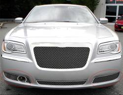 APS - APS Wire Mesh Fog Light Grilles-Polish for 11-14 Chrysler 300 GR18GFC03S - Image 1