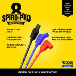 Taylor Cable - Taylor Cable 74200 8mm Spiro Pro Ignition/Spark Plug Wire Set Custom Fit Red - Image 5