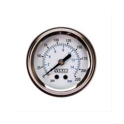 Viair - Viair 90089 Air Tank Pressure Gauge Pack White Face 220 PSI w/1/4 OD Fittings - Image 1
