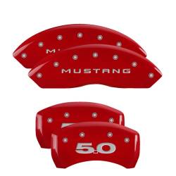 MGP Caliper Covers - MGP Caliper Covers 10198SM50RD Front/Rear Red for 10-14 Ford Mustang GT - Image 1