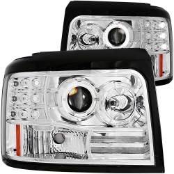 Anzo USA - Anzo USA 1-Piece Projector Headlight Set w/LED Halo Chrome F-Series 111183 - Image 1